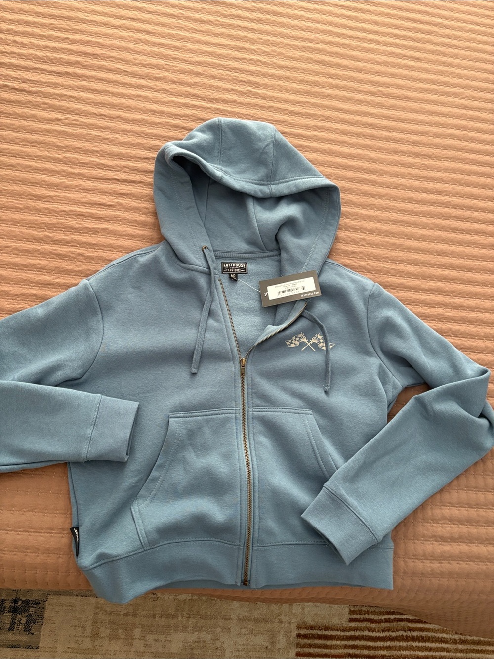 Faherty Women's Hooded Zip Jacket in Seafoam Blue